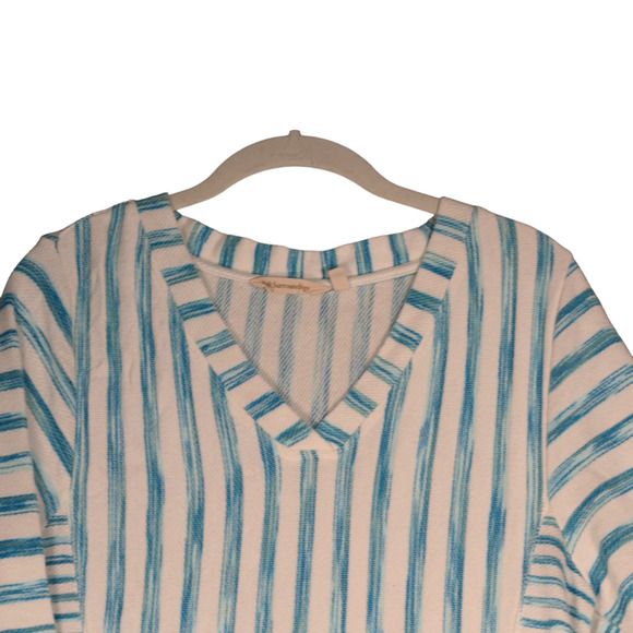 Soft Surroundings Tunic Sweatshirt Womens S Blue Cotton Viscose Blend Pockets - Picture 2 of 9